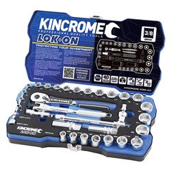 KINCROME LOK-ON SOCKET SET 33 PIECE 3/8" DRIVE METRIC & IMPERIAL K27012